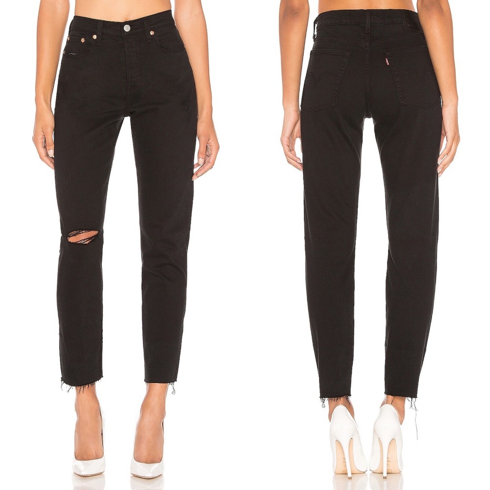 Levis Wedgie Icon Jeans Black Desert Womens Size 26‎ High Rise Button Fly Denim